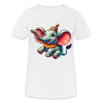 Elefant Zirkus - Frauen T-Shirt atmungsaktiv - Weiß - Vorne - AI Model Female 172 dark (172cm)