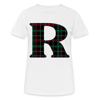 Monogramme r tartan écossais - T-shirt respirant Femme - blanc - Devant - AI Model Female 172 dark (172cm)