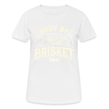 Körper von Brisket - Frauen T-Shirt atmungsaktiv - Weiß - Vorne - AI Model Female 172 dark (172cm)