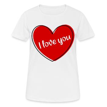 rotes Herz rot Herz Geschenk Valentinstag  - Frauen T-Shirt atmungsaktiv - Weiß - Vorne - AI Model Female 172 dark (172cm)