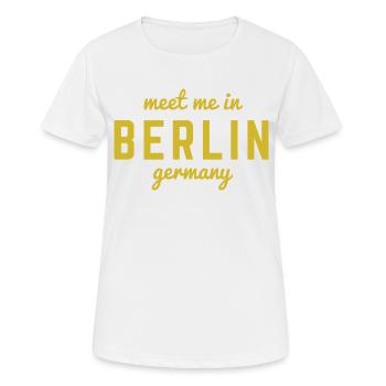 Berlin Allemagne Fan Flag Design T Shirt - T-shirt respirant Femme - blanc - Devant - AI Model Female 172 dark (172cm)