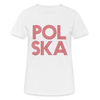 Lettrage Polska - Polen - Pologne - T-shirt respirant Femme - blanc - Devant - AI Model Female 172 dark (172cm)