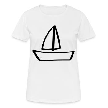 bateau bateau bateau capitaine - T-shirt respirant Femme - blanc - Devant - AI Model Female 172 dark (172cm)