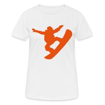 snowboarding - Frauen T-Shirt atmungsaktiv - Weiß - Vorne - AI Model Female 172 dark (172cm)