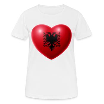 Herz (Albanien / Albania) - Frauen T-Shirt atmungsaktiv - Weiß - Vorne - AI Model Female 172 dark (172cm)