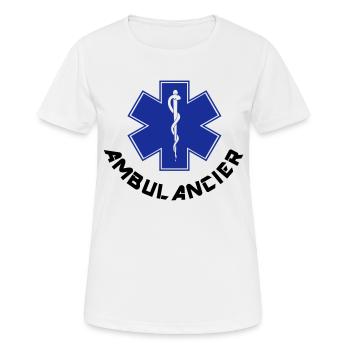 ambulancier logo - T-shirt respirant Femme - blanc - Devant - AI Model Female 172 dark (172cm)