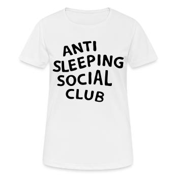 Anti Sleeping Social Club - T-shirt respirant Femme - blanc - Devant - AI Model Female 172 dark (172cm)