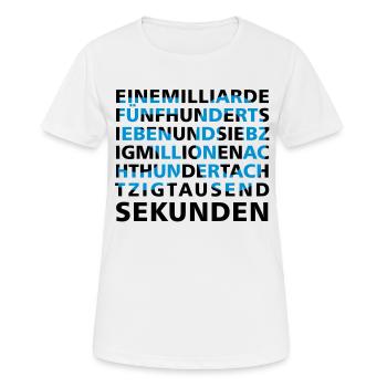 50 ans dans 2 secondes - T-shirt respirant Femme - blanc - Devant - AI Model Female 172 dark (172cm)