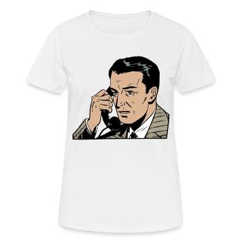 man on phone - Women's Breathable T-Shirt - white - Front - AI Model Female 172 dark (172cm)