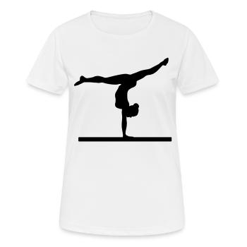 Gymnaste, gymnastique - T-shirt respirant Femme - blanc - Devant - AI Model Female 172 dark (172cm)