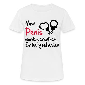 penis - Women's Breathable T-Shirt - white - Front - AI Model Female 172 dark (172cm)
