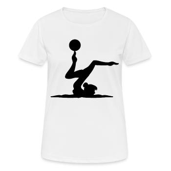 Gymnastik Turnen Akrobatik Geräteturnen Sport - Frauen T-Shirt atmungsaktiv - Weiß - Vorne - AI Model Female 172 dark (172cm)