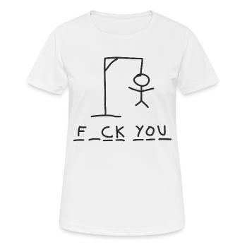 Hanging man Kinderspiel Humor Geschenkidee - Frauen T-Shirt atmungsaktiv - Weiß - Vorne - AI Model Female 172 dark (172cm)