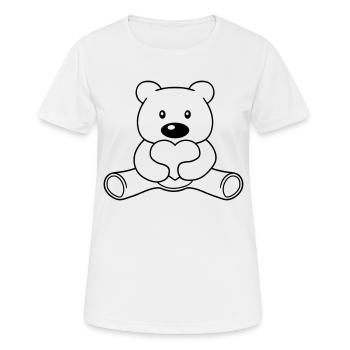 liebe herz baer suess niedlich sitzen klein comic - Frauen T-Shirt atmungsaktiv - Weiß - Vorne - AI Model Female 172 dark (172cm)