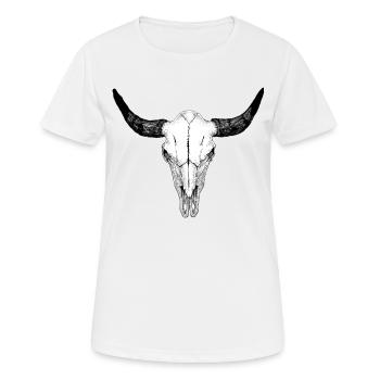 Crâne de buffle - T-shirt respirant Femme - blanc - Devant - AI Model Female 172 dark (172cm)