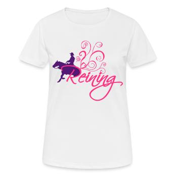 Reining Motif Curseur - T-shirt respirant Femme - blanc - Devant - AI Model Female 172 dark (172cm)