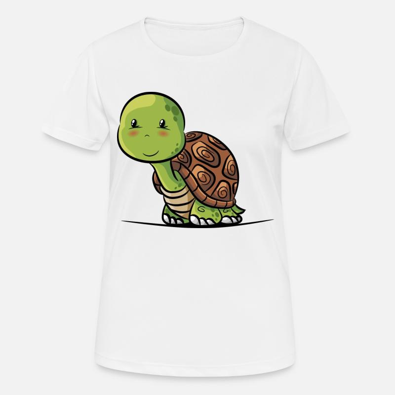 skildpadde - Dame T-shirt svedtransporterende - hvid