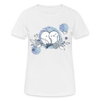 Hochzeit Brautpaar Geschenk Just Married Liebe - Frauen T-Shirt atmungsaktiv - Weiß - Vorne - AI Model Female 172 dark (172cm)