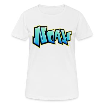 NOAH druckbare Graffiti - Frauen T-Shirt atmungsaktiv - Weiß - Vorne - AI Model Female 172 dark (172cm)