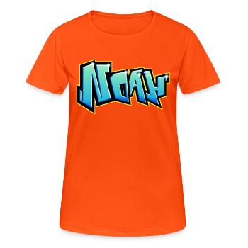 NOAH printable graffiti - Women's Breathable T-Shirt - neon orange - Front - AI Model Female 172 dark (172cm)