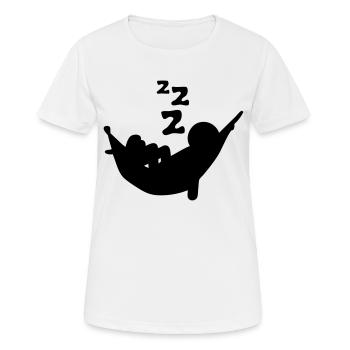 hammock sleep snore nap character - Women's Breathable T-Shirt - white - Front - AI Model Female 172 dark (172cm)