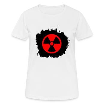 Red, red Radioactive, radioactivity symbol - Women's Breathable T-Shirt - white - Front - AI Model Female 172 dark (172cm)