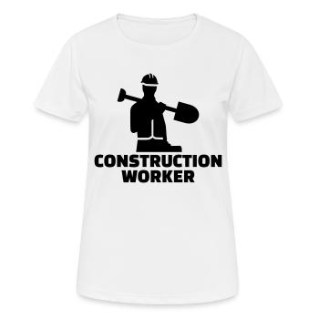 Construction worker - Women's Breathable T-Shirt - white - Front - AI Model Female 172 dark (172cm)