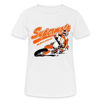 Supermoto Racing - Frauen T-Shirt atmungsaktiv - Weiß - Vorne - AI Model Female 172 dark (172cm)