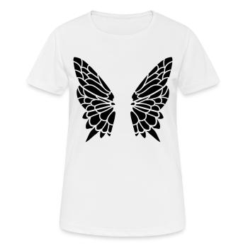 Fluegel vom Schmetterling - Frauen T-Shirt atmungsaktiv - Weiß - Vorne - AI Model Female 172 dark (172cm)
