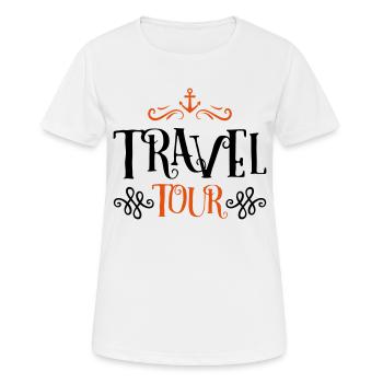 travel tour - Frauen T-Shirt atmungsaktiv - Weiß - Vorne - AI Model Female 172 dark (172cm)