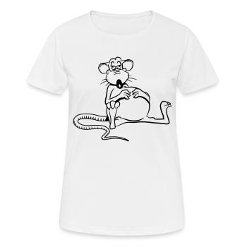rat fatigué - T-shirt respirant Femme - blanc - Devant - AI Model Female 172 dark (172cm)