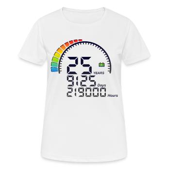 25 years years years anniversary counter days speed - Women's Breathable T-Shirt - white - Front - AI Model Female 172 dark (172cm)