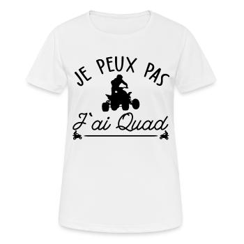 je peux pas j'ai quad - humour - T-shirt respirant Femme - blanc - Devant - AI Model Female 172 dark (172cm)