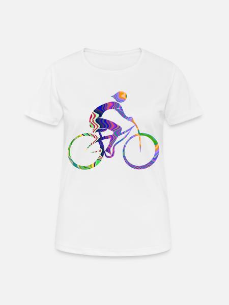 Radfahrer - Frauen T-Shirt atmungsaktiv - Weiß