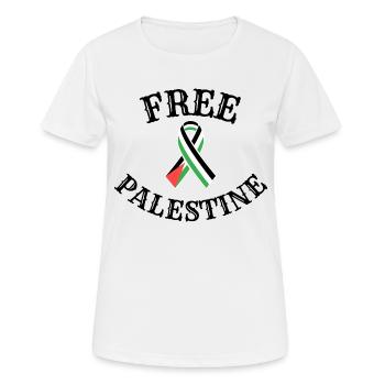 Free Palestine Palestine Paix Liberté Masque - T-shirt respirant Femme - blanc - Devant - AI Model Female 172 dark (172cm)
