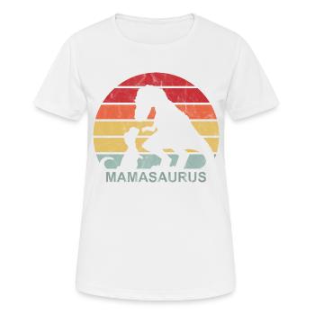 Mamasaurus Mama Dino Mutter Geschenk - Frauen T-Shirt atmungsaktiv - Weiß - Vorne - AI Model Female 172 dark (172cm)