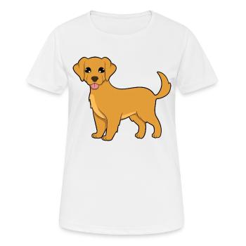 Golden Retriever - Women's Breathable T-Shirt - white - Front - AI Model Female 172 dark (172cm)