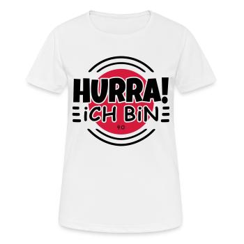 40e anniversaire Hourra je suis 40 drôle - T-shirt respirant Femme - blanc - Devant - AI Model Female 172 dark (172cm)