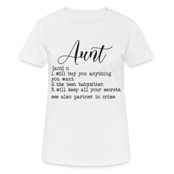 Drôle de tante Définition Cadeau Marraine - T-shirt respirant Femme - blanc - Devant - AI Model Female 172 dark (172cm)