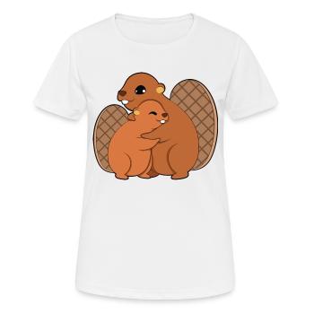 Étreinte de castor - T-shirt respirant Femme - blanc - Devant - AI Model Female 172 dark (172cm)