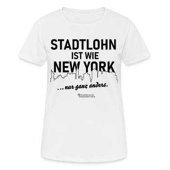 Stadtlohn ist wie New York - Frauen T-Shirt atmungsaktiv - Weiß - Vorne - AI Model Female 172 dark (172cm)
