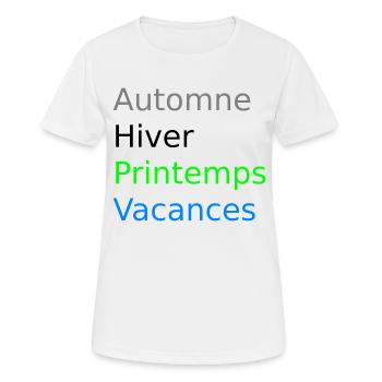 Automne hiver printemps vacances - T-shirt respirant Femme - blanc - Devant - AI Model Female 172 dark (172cm)