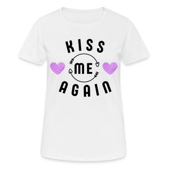 Embrasse-moi à nouveau - T-shirt respirant Femme - blanc - Devant - AI Model Female 172 dark (172cm)