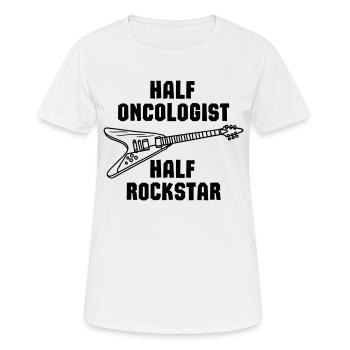 MI-ONCOLOGUE MI-ROCK STAR - T-shirt respirant Femme - blanc - Devant - AI Model Female 172 dark (172cm)