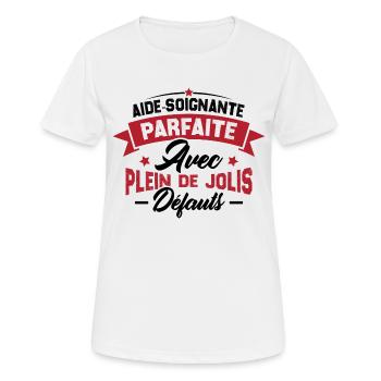 Aide soignante parfaite, Cadeau Aide soignante - T-shirt respirant Femme - blanc - Devant - AI Model Female 172 dark (172cm)