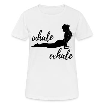 Yoga - Inspirer - Expirer - T-shirt respirant Femme - blanc - Devant - AI Model Female 172 dark (172cm)
