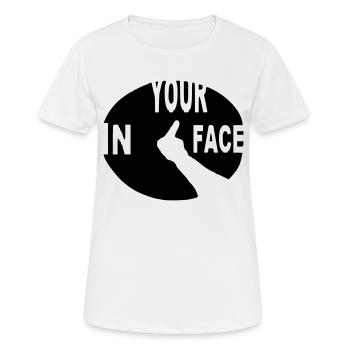 Humour pour devise doigt d'honneur - T-shirt respirant Femme - blanc - Devant - AI Model Female 172 dark (172cm)