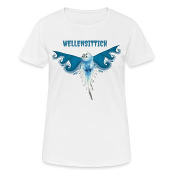Wellensittich - Frauen T-Shirt atmungsaktiv - Weiß - Vorne - AI Model Female 172 dark (172cm)