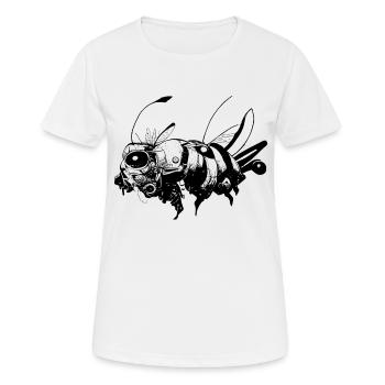 Cyber Abeille - T-shirt respirant Femme - blanc - Devant - AI Model Female 172 dark (172cm)