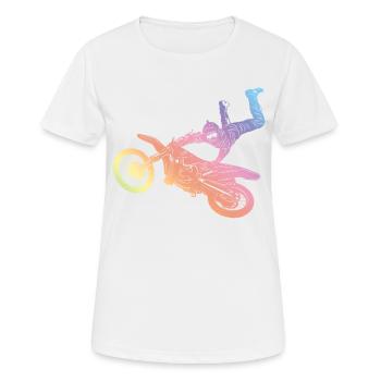 Motocross Silhouette - Frauen T-Shirt atmungsaktiv - Weiß - Vorne - AI Model Female 172 dark (172cm)